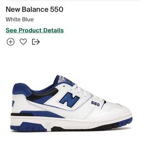 Blue, black and white new balance 550s size 7.5 M (9.5 women’s)